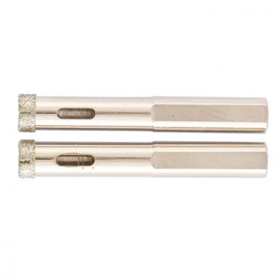 Сверло алмазное по керамограниту, 10 х 67 мм, 3-гранный хвостовик 2 шт.// Matrix арт.726103