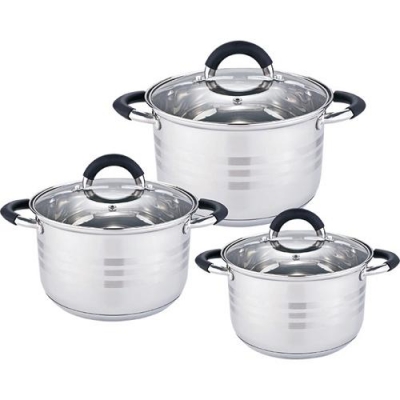 BE-623/6 Набор посуды из нерж.стали 6 пр. 2,2л, 3,0л, 4,0л со стеклянными крышками (4) BE-623/6 Набор посуды из нерж.стали 6 пр. 2,2л, 3,0л, 4,0л со стеклянными крышками (4)