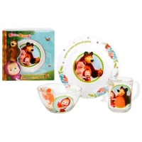 Набор "Маша и Медведь. Добрый день" 3 пр.: кружка 250 мл, салатник 13 см, тарелка 19,5 см в под.уп. Набор "Маша и Медведь. Добрый день" 3 пр.: кружка 250 мл, салатник 13 см, тарелка 19,5 см в под.уп.