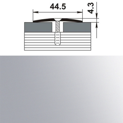 Профиль стыкоперекрывающий ПС 04. 1350.01л серебро люкс