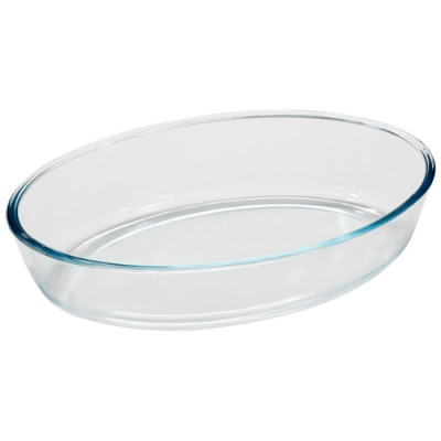 Форма для запекания из боросил стекла 3 л, овальной формы без ручек, серия Cristallino, тм Mallony а