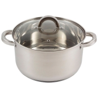 Кастрюля из нерж стали с крышкой, объем 5,8 л, размер: 24х13,5 см, серия Mediano, арт.005445 Кастрюля из нерж стали с крышкой, объем 5,8 л, размер: 24х13,5 см, серия Mediano, арт.005445