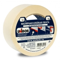 Клейкая лента малярная 25мм х 40м UNIBOB, белая ИУ (72) арт.37960