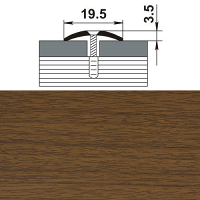 Профиль стыкоперекрывающий ПС 02.900. 088 орех