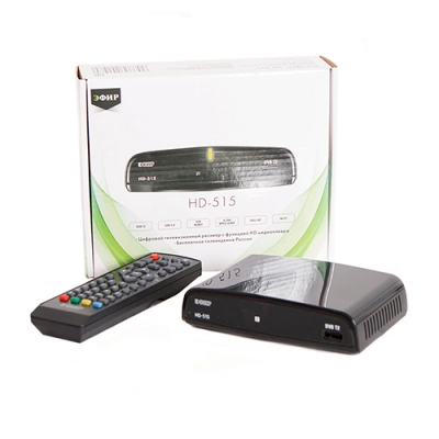 Ресивер эфирный цифровой DVB-T2 HD HD-515 пластик, Эфир