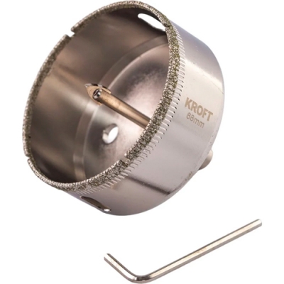 559568 Коронка алмазная по керамике KROFT 68 мм цилиндричиский хвостовик