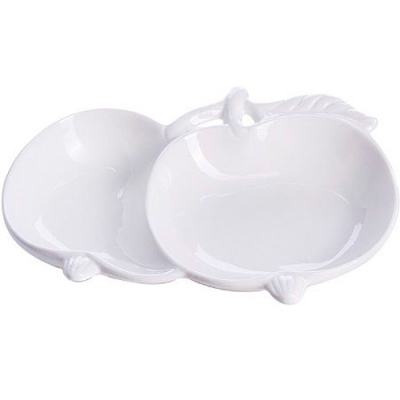 60016 Менажница 2 отдел.,"Яблоки", фарфор LR (х24) "MAYER & BOCH"