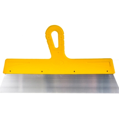 БИБЕР 35178 Шпатель фасадный МАСТЕР нерж. сталь, желтая рукоятка 350мм (12/60)