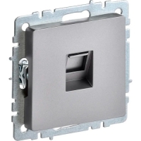 BRITE Розетка компьютерная RJ45 кат.5E РК10-БрС сталь IEK BRITE Розетка компьютерная RJ45 кат.5E РК10-БрС сталь IEK