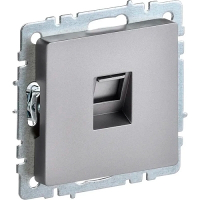 BRITE Розетка компьютерная RJ45 кат.5E РК10-БрС сталь IEK