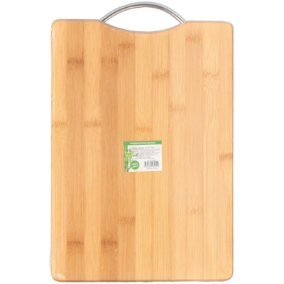 Доска разделочная бамбук, 34х24х1.8 см, с ручкой, прямоугольная, Daniks, H-1080M (324407)