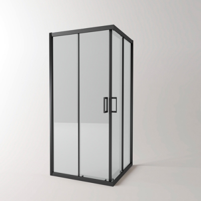EG3B Душевое ограждение квадрат EvaGold 90х90, профиль черный матовый, прозрачное стекло