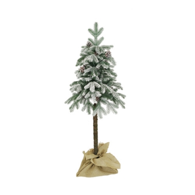 Ель Скарлет 1040213т зеленая заснеженная на высокой ножке в мешке 1,3 м