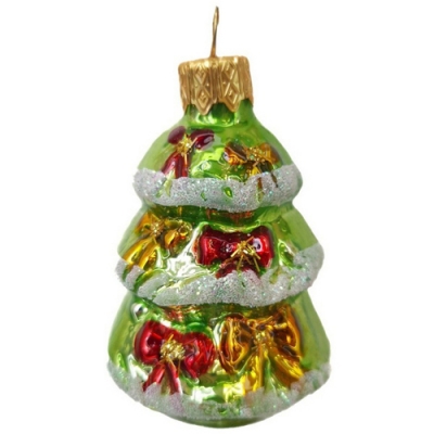 Ёлочное украшение "Елочка праздничная" зеленая, в подарочной упаковке h-7см