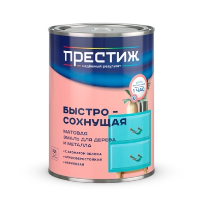 Эмаль быстросохнущая матовая Престиж акриловая для метала и дерева Черная 0,9 кг Эмаль быстросохнущая матовая Престиж акриловая для метала и дерева Черная 0,9 кг