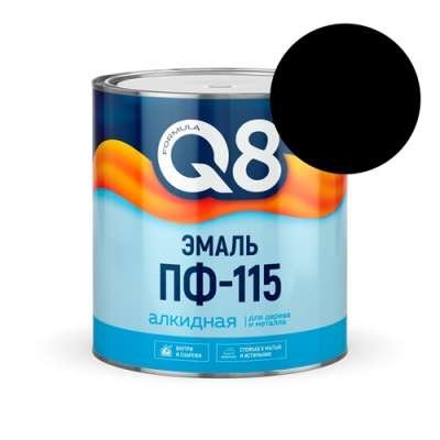 Эмаль ПФ-115 Formula Q8 черная 0.8 кг