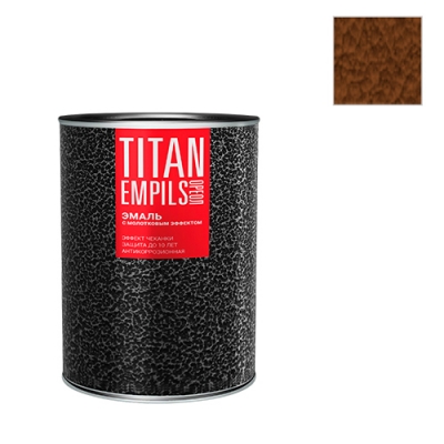 Эмаль с молотковым эффектом "ОРЕОЛ" алкидно-стирольная "ТИТАН" коричневая 0,8кг