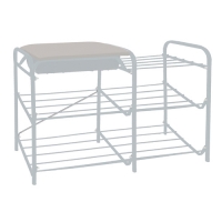Этажерка для обуви с ящиком (790х330х510) 3 полки светло-серый/матовый серый ЭТП1-1/МС