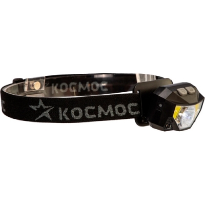 Фонарь налобный КОСМОС (KOC851Lit) аккум/3Вт XPG, 2 х 3Вт COB/Li-po 1200mAh/ABS пластик