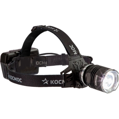 Фонарь налобный КОСМОС (KOC853Lit) аккум/10Вт P70 LED/Li-ion18650 3 х 1200mAh/алюм