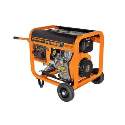 Генератор CARVER PPG- 7000DE дизель (LT-186FA, 5,0/5,5кВт, 220В, бак12.5л, э/старт, колеса, медь) Генератор CARVER PPG- 7000DE дизель (LT-186FA, 5,0/5,5кВт, 220В, бак12.5л, э/старт, колеса, медь)