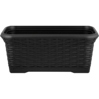 Горшок цветочный InGreen Rattan прямоугольный 40см 7л съемный поддон, горький шоколад IG6255 Горшок цветочный InGreen Rattan прямоугольный 40см 7л съемный поддон, горький шоколад IG6255