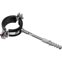 Хомут трубный металлический HUMALT М8 (74-80) 2.1/2" с гайкой,шпилькой-шурупом и дюбелем (80 шт.)