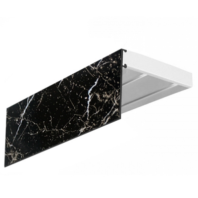 Карниз Эконом Эскар 2-х рядный в сборе черный мрамор 7 см 2,0м