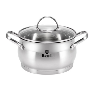 Кастрюля 6,5 л из нержавеющей стали со стекл. кр., 24х14 см (R-65А) "МАРУСЯ"