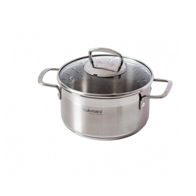 Кастрюля линии "ORION" 2,5 литра, диаметром 18 см, со стеклянной крышкой "Kukmara" ORN-CA2518G