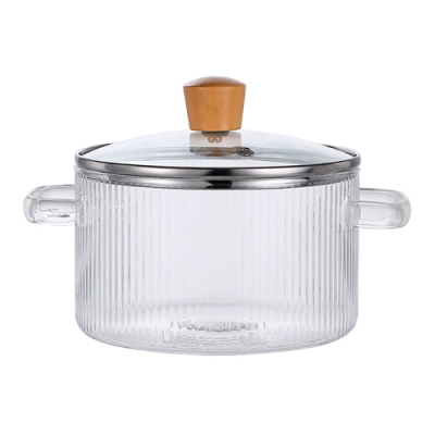 Кастрюля стеклянная термостойкая 1,6 л D 18 см с крышкой, в подарочной упаковке арт.MFK08361