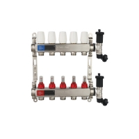 Коллекторная группа OTMO 1"x3/4" 3-вых с расход. НЕРЖ. БЕЗ КРАНОВ
