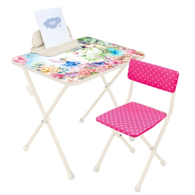 Комплект детской мебели Nika Познайка с феями (высота стола 580мм с пеналом, стул мягкий) КП2/Ф