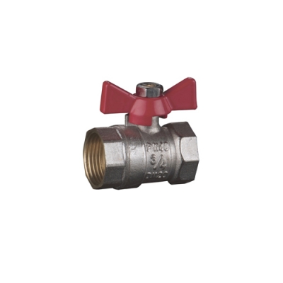 Кран шаровой ОТPRO 1/2 гайка/гайка латунный бабочка (120 шт.)