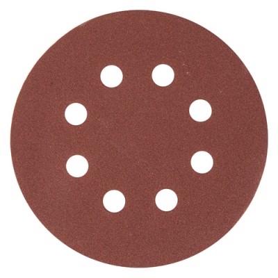 Круг абразивный на ворсовой подложке под "липучку", перфорированный, P 180, 125 мм, 5 шт.// Matrix а