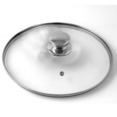 Крышка стекл.низкая, мет.обод, пароотвод, ручка-металл, d-20см, арт.Е5720