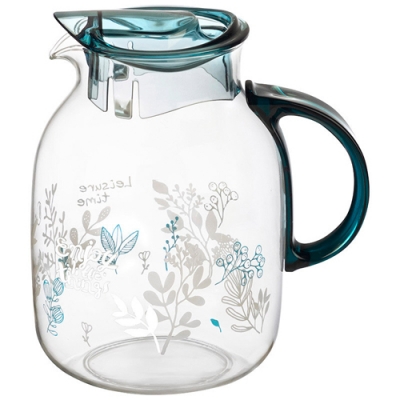 Кувшин, La Caffetteria, объём: 2 л, из термостойк. стекла с крышкой/ручкой из цветного РР арт.910138
