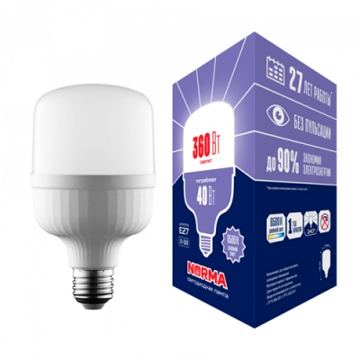 Лампа светодиодная, матовая LED-M80-40W/6500K/E27/FR/NR UL-00006790