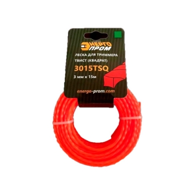 Леска триммерная Энергопром 3,0 мм х 15 м квадрат твист (уп 220 шт)