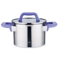 LR02-251 Кастрюля LARA (нерж) ЛАВАНДА 2л, 16см, индукц. дно, soft touch, стекл. крышка, слив.3/6мм LR02-251 Кастрюля LARA (нерж) ЛАВАНДА 2л, 16см, индукц. дно, soft touch, стекл. крышка, слив.3/6мм