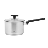 LR03-23 Сотейник нерж. LARA серия <ВЕСТА> <2,1л> 16х10см - капсул индукц. дно, стекл крышка
