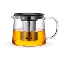 LR06-24 Заварочный чайник LARA <1000мл> боросиликатное стекло, стальной фильтр, круглый