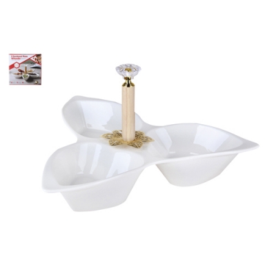 Менажница 3-х секционная 27см ZD20226