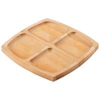 Менажница квадратная 4 секции 18*18*1,3 см (берёза) арт.105709