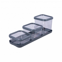 Набор емкостей для сыпучих Cubbo Scandi на подставке 3шт (0,4+0,6+0,9л) серый С26635 Полимербыт