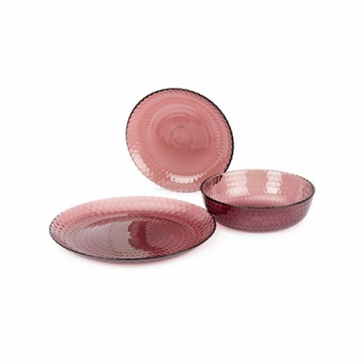 Набор столовый ИДИЛЛИЯ ЛИЛАК 16пр со стаканами РОМБ ЛИЛАК 310мл арт.S1302