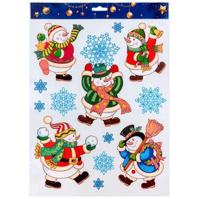 Наклейка интерьерная Волшебная страна Снеговики, материал: ПВХ, размер: 41*29 см 110103