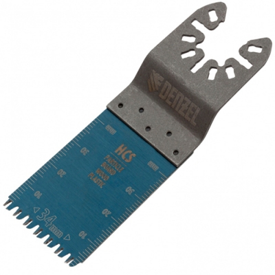 Насадка для МФИ режущая пазовая прямая, HCS, по дереву, ламинату, 34 х 2,5 мм, крупный зуб// Denzel