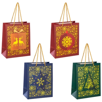 Пакет подарочный Волшебная страна Новогоднее поздравление, размер S 18*23*10см, 4 диз в асс 110423