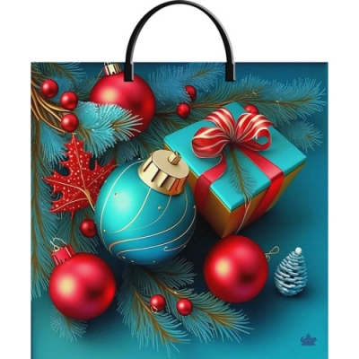 Пакет с пластмассовыми ручками 36х37+10см (100) (Шарики NEO) НГ Тико (х10/100) ПЛР56825